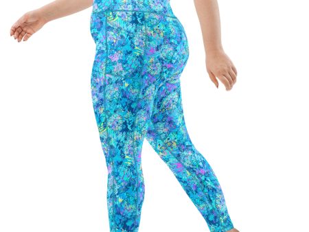 Plus Size Eco-Friendly Turtle Tie Dye Contour Leggings For Discount