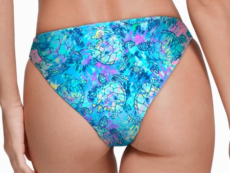 Eco-friendly Turtle Tie Dye Cheeky Bikini Bottoms Hot on Sale