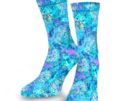 Eco-friendly Turtle Tie Dye Dive Socks For Sale