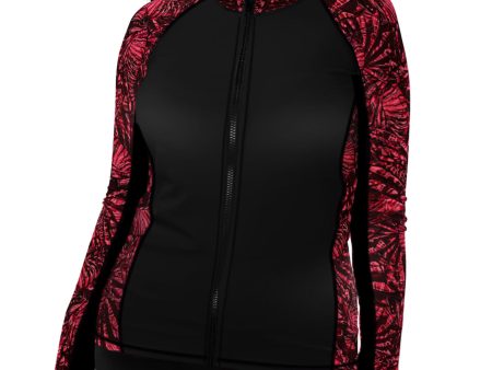 Plus Size Eco-friendly Full Zip Up Lionfish Invasion Rash Guard For Sale