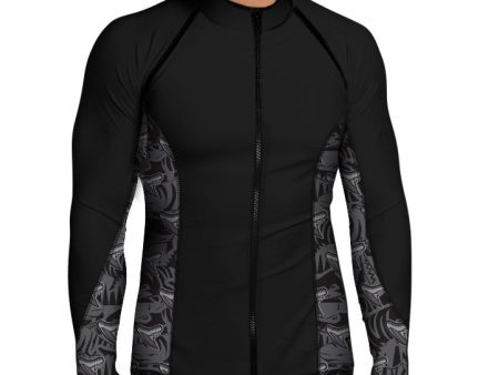 MENS Eco-friendly Full Zip Up Tiger Shark Rash Guard Online Hot Sale