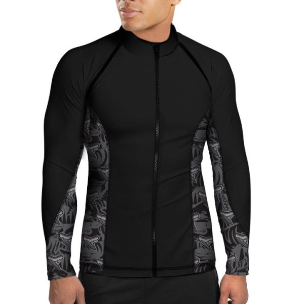 MENS Eco-friendly Full Zip Up Tiger Shark Rash Guard Online Hot Sale