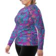 Plus Size Eco-Friendly Coral Kaleidoscope Rash Guard Online Sale