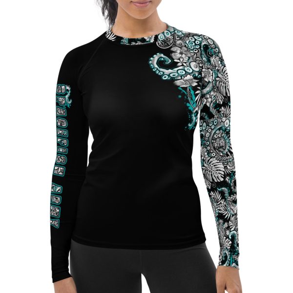 Electric Blue Octofloral Contour Rash Guard Discount