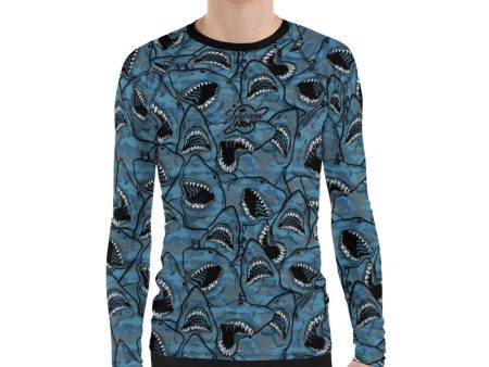 MENS Eco-friendly Shark Camo Rash Guard Online Hot Sale