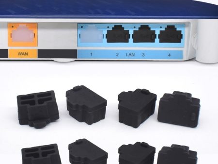 20 PCS Silicone Anti-Dust Plugs for RJ45 Port(Black) Online now