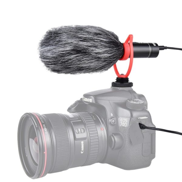 YELANGU MIC015 Professional Interview Condenser Video Shotgun Microphone with 3.5mm Audio Cable for DSLR & DV Camcorder (Black) Online Sale