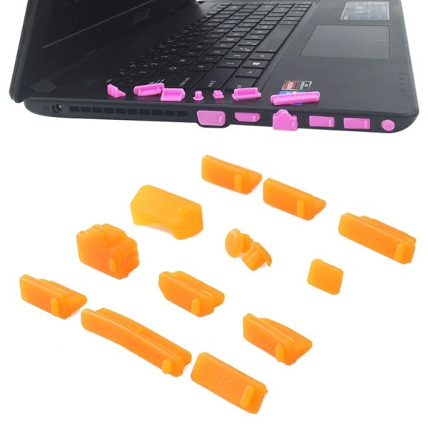 13 in 1 Universal Silicone Anti-Dust Plugs for Laptop(Orange) Supply