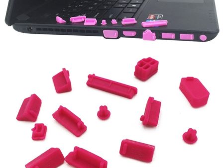 13 in 1 Universal Silicone Anti-Dust Plugs for Laptop(Rose Red) Hot on Sale