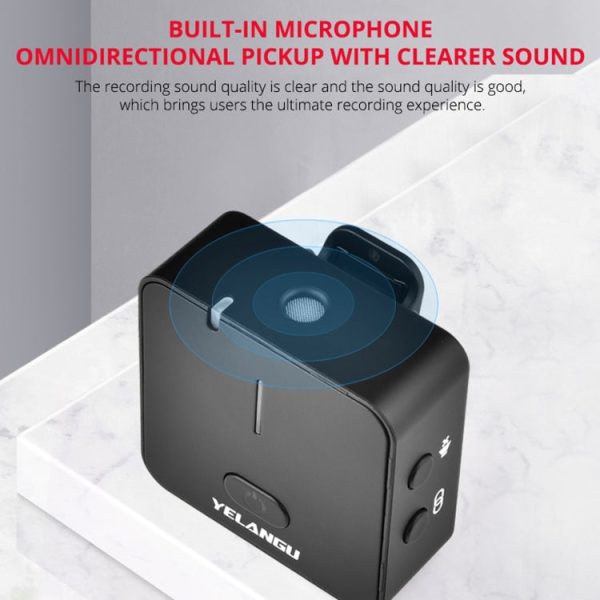 YELANGU MX5 2.4G Live Broadcast Interview Wireless Recording Camera Microphone, 1 Receiver to 1 Transmitter Fashion