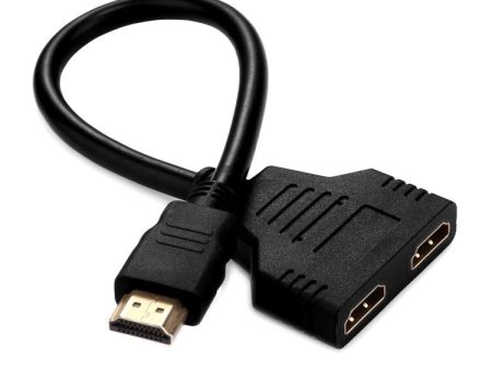 30cm HDMI Male to Dual HDMI Female 1.4 Version Cable Connector Adapter Fashion