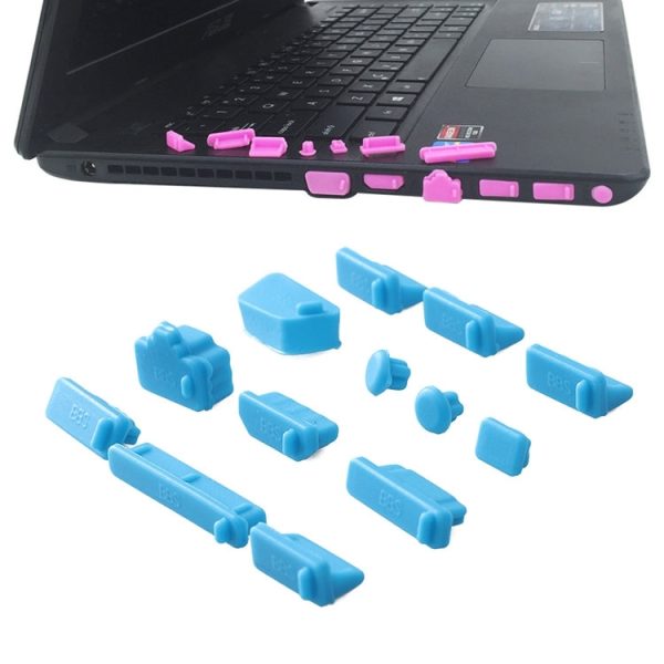 13 in 1 Universal Silicone Anti-Dust Plugs for Laptop(Blue) Supply