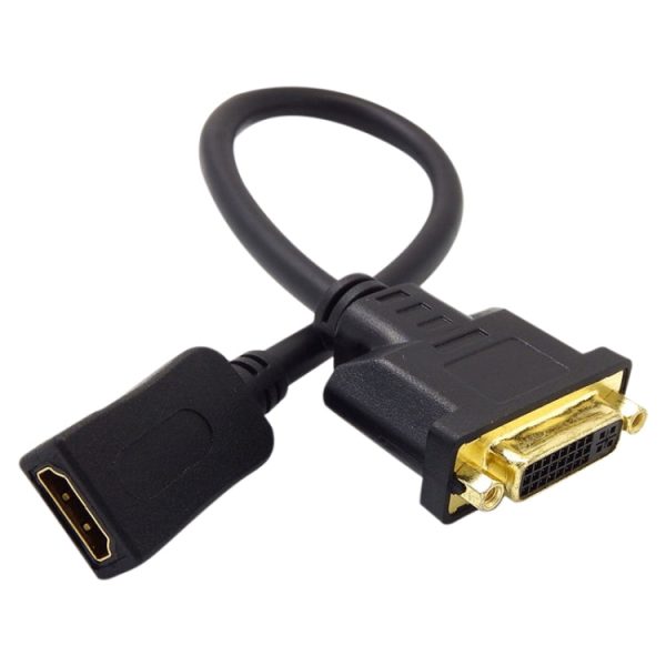 30cm HDMI Female to DVI 24+5 Pin Female Adapater Cable(Black) For Sale