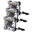 3 PCS CoolerAge DC 12V - 0.25A 2500PRM Remote Cotrol Computer Cooler Cooling Case Fan with Adjust LED Cheap