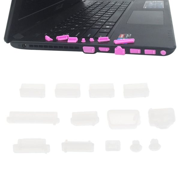 13 in 1 Universal Silicone Anti-Dust Plugs for Laptop(Transparent) Online Sale