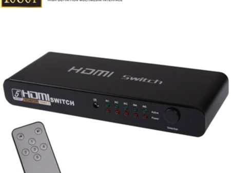 5 Ports Full HD 1080P HDMI Switch with Switch & Remote Controller, 1.3 Version (5 Ports HDMI Input, 1 Port HDMI Output)(Black) Online Sale