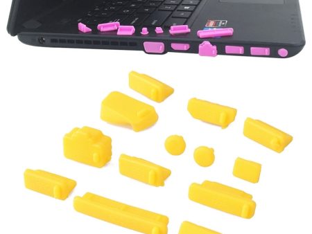 13 in 1 Universal Silicone Anti-Dust Plugs for Laptop(Yellow) For Sale