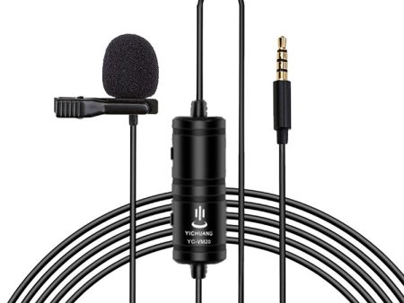 YICHUANG YC-VM20 3.5mm Port Video Recording Omnidirectional Lavalier Microphone, Cable Length: 6m Online