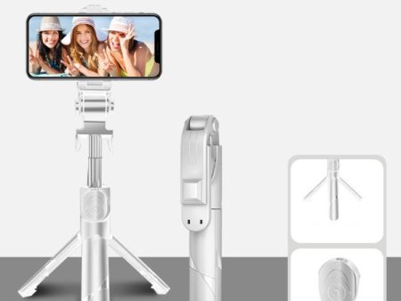 Bluetooth White XT02 360-Degree Rotating Multi-Function Retractable Mobile Phone Selfie Stick To Shoot Live TV Drama Tripod on Sale