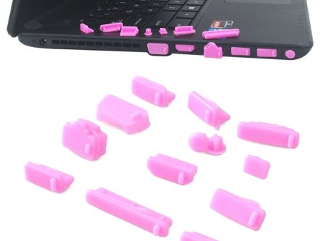 13 in 1 Universal Silicone Anti-Dust Plugs for Laptop(Pink) Cheap