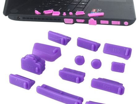 13 in 1 Universal Silicone Anti-Dust Plugs for Laptop(Purple) For Discount