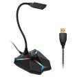 Yanmai G35 Adjustable Angle Omnidirectional Capacitive Gaming Microphone with RGB Colorful Lighting & Pluggable USB Cable, Cable Length: 1.35m Supply