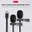 YELANGU MY3 Type-C Interface Live Broadcast Interview Mobile Phone Double Clip Lavalier Microphone, Length: 2.5m Discount