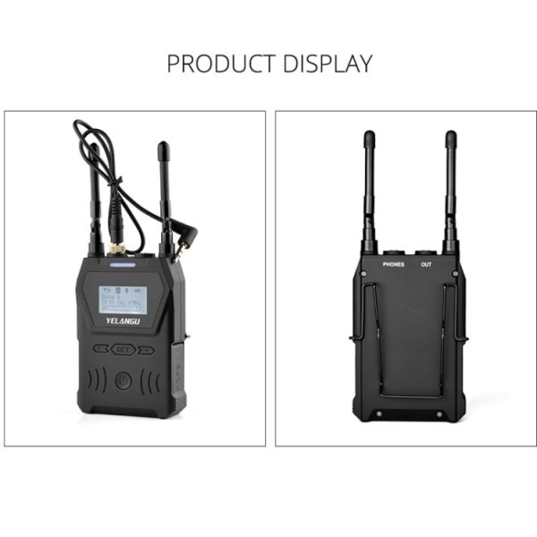 YELANGU YLG9929B MX4 Dual-Channel 100CH UHF Wireless Microphone System with 2 Transmitters and Receiver for DSLR Cameras and Video Cameras(Black) Online