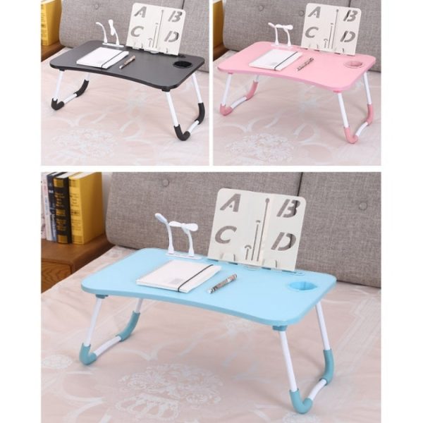 USB Folding Computer Desk With Fan & Lamp, Size: 60x40x28cm(Teenage Pink) Online now