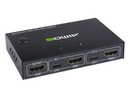 AIMOS AM-KVM201CC 2 Ports USB HUB HDMI KVM Switch without Extension Cable Online Hot Sale