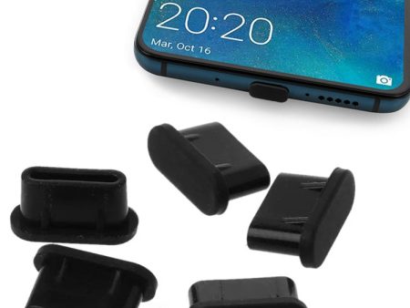 20 PCS Silicone Anti-Dust Plugs for USB-C   Type-C Port(Black) Discount