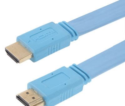 1.4 Version Gold Plated HDMI to HDMI 19Pin Flat Cable, Support Ethernet, 3D, 1080P, HD TV   Video   Audio etc, Length: 0.5m(Blue) Hot on Sale