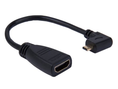 19cm 90 Degree Micro HDMI Left-toward Male to HDMI Female Cable Adapter(Black) on Sale