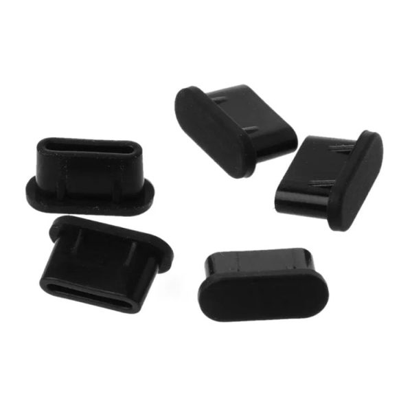 20 PCS Silicone Anti-Dust Plugs for USB-C   Type-C Port(Black) Discount