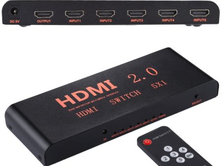 5X1 4K 60Hz HDMI 2.0 Switch with Remote Control, EU Plug Online Sale