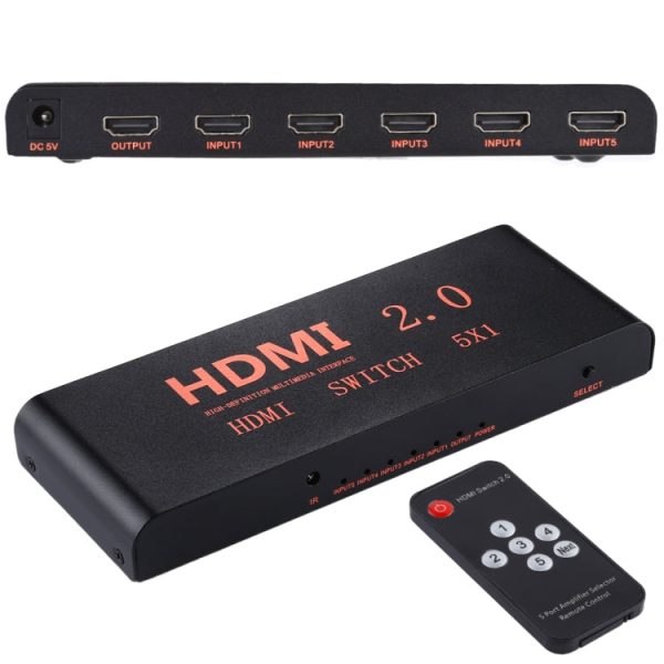 5X1 4K 60Hz HDMI 2.0 Switch with Remote Control, EU Plug Online Sale