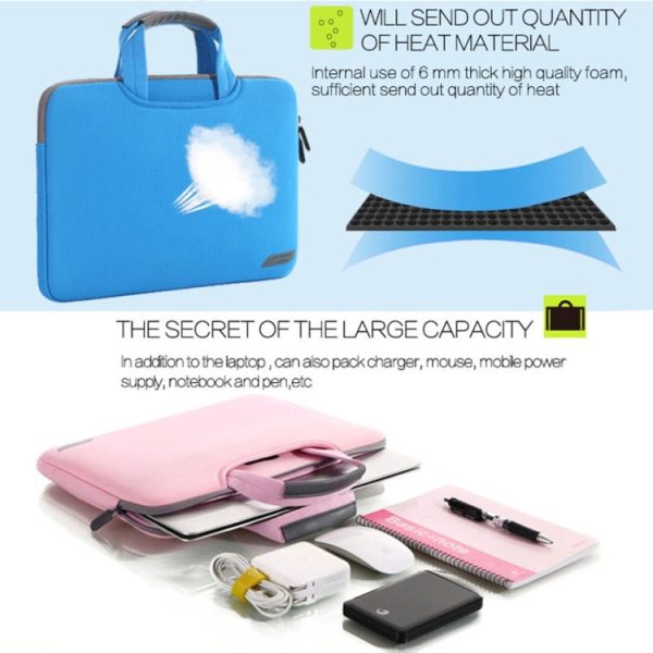 12 inch Portable Air Permeable Handheld Sleeve Bag for MacBook, Lenovo and other Laptops, Size:32x21x2cm(Grey) Fashion