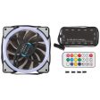 3 PCS CoolerAge DC 12V - 0.25A 2500PRM Remote Cotrol Computer Cooler Cooling Case Fan with Adjust LED Cheap