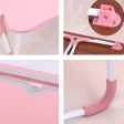 USB Folding Computer Desk With Fan & Lamp, Size: 60x40x28cm(Teenage Pink) Online now