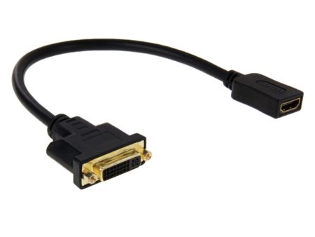 30cm HDMI Female to DVI 24+5 Pin Female Adapater Cable(Black) For Sale