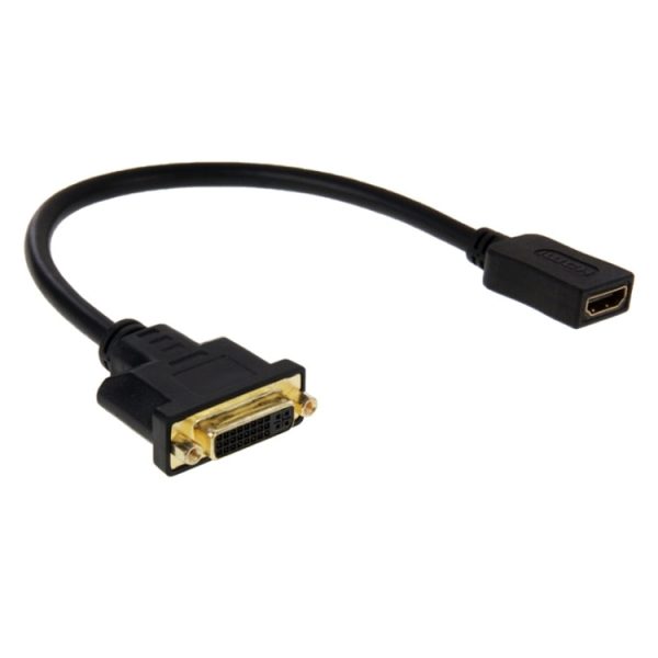 30cm HDMI Female to DVI 24+5 Pin Female Adapater Cable(Black) For Sale