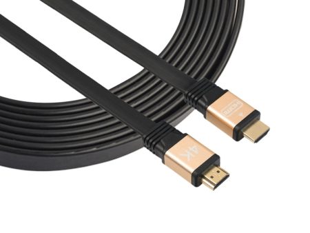 1.5m HDMI 2.0 (4K)  30AWG High Speed 18Gbps Gold Plated Connectors HDMI Male to HDMI Male Flat Cable(Gold) Online Sale