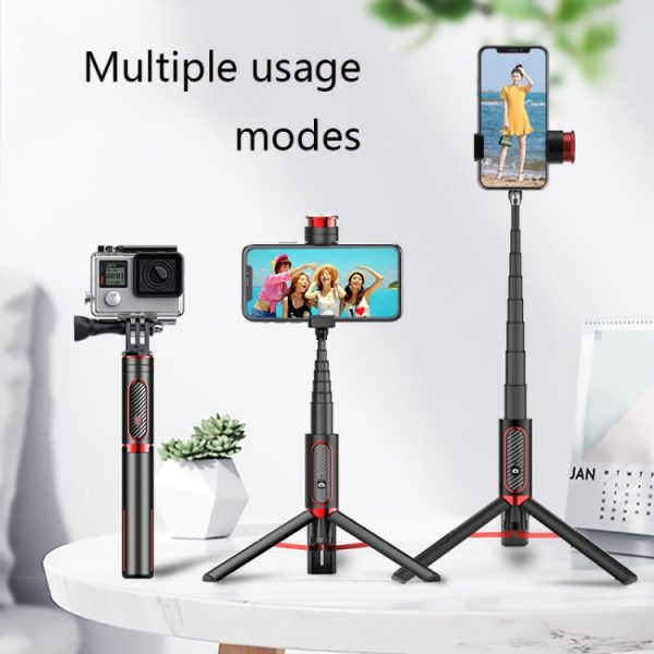 Bluetooth Selfie Stick with Tripod Multi-function Gimbal Mobile Phone Fill Light Live Support(Girl Powder) Online now