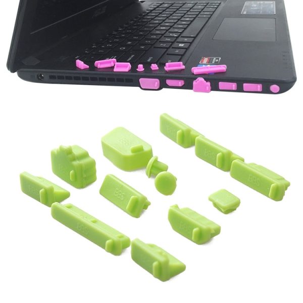 13 in 1 Universal Silicone Anti-Dust Plugs for Laptop(Green) Hot on Sale