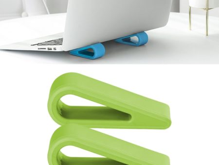 2 PCS Simple Notebook Computer Bracket Adjustable Height Increase Heat Dissipation Base Pad Holder (Green) Online Sale