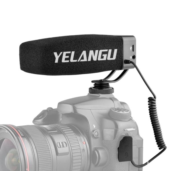 YELANG MIC09 Shotgun Gain Condenser Broadcast Microphone with Windshield for Canon   Nikon   Sony DSLR Cameras, Smartphones(Black) Hot on Sale