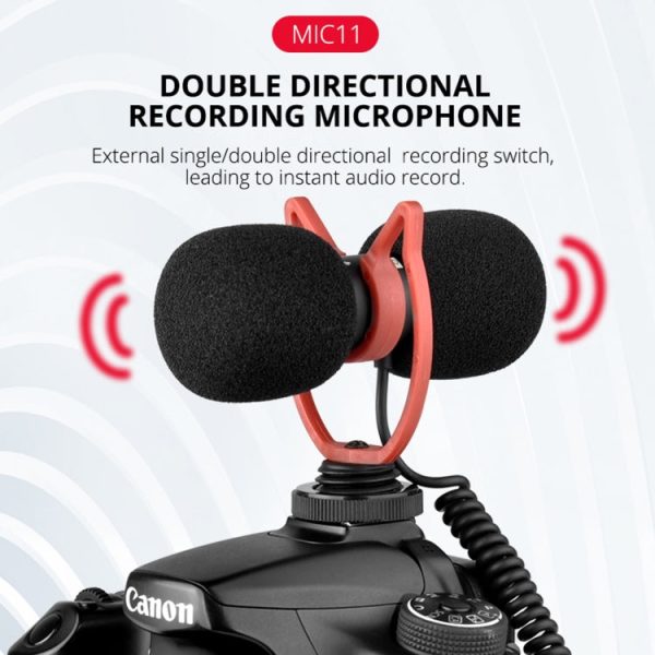 YELANGU MIC11 SLR Camera Mobile Phone Two-way Recording Microphone Online