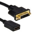 30cm HDMI Female to DVI 24+5 Pin Female Adapater Cable(Black) For Sale