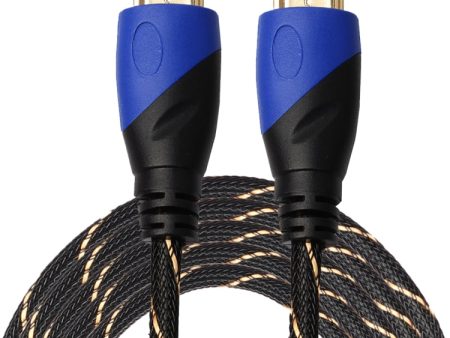 5m HDMI 1.4 Version 1080P Woven Net Line Blue Black Head HDMI Male to HDMI Male Audio Video Connector Adapter Cable For Cheap