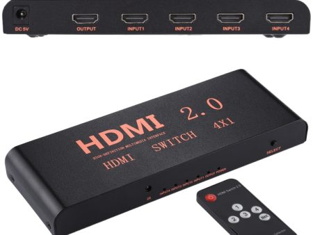 4X1 4K 60Hz HDMI 2.0 Switch with Remote Control, EU Plug Cheap